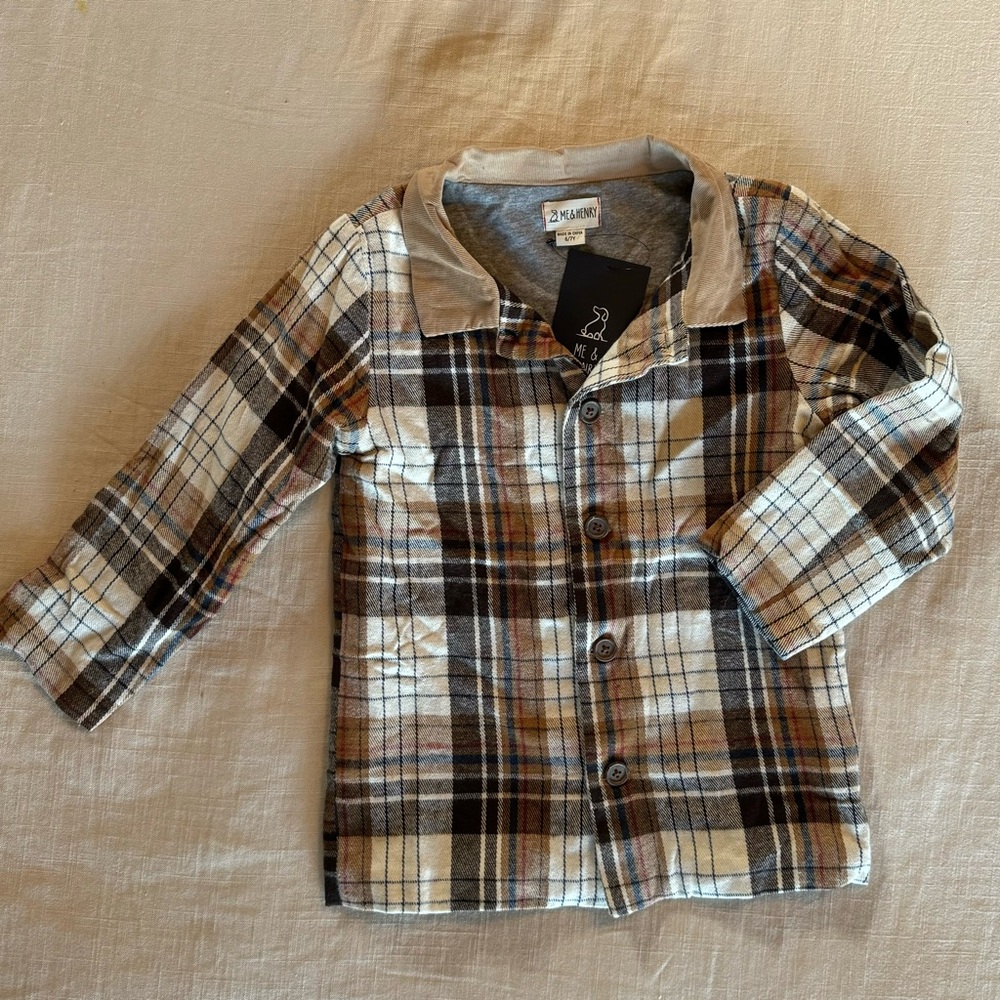 Me & Henry Lined Plaid Coat size 6-7